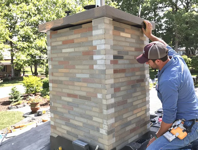 Yucaipa Chimney Sweep completing a modern chimney remodel in Yucaipa, CA