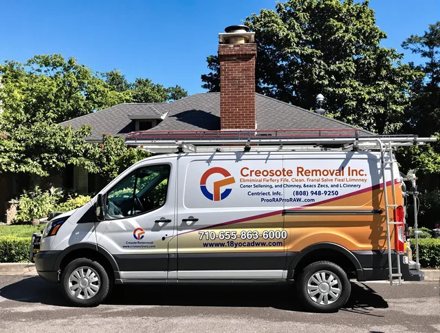 Yucaipa Chimney Sweep technician removing creosote safely in Yucaipa, CA