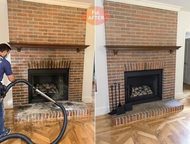 Yucaipa Chimney Sweep carefully sanitizing a fireplace in Yucaipa, CA