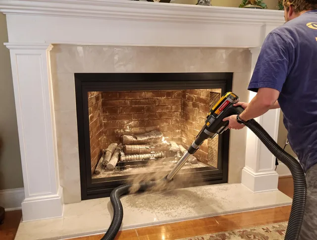 Fireplace cleaning performed by Yucaipa Chimney Sweep in Yucaipa, CA
